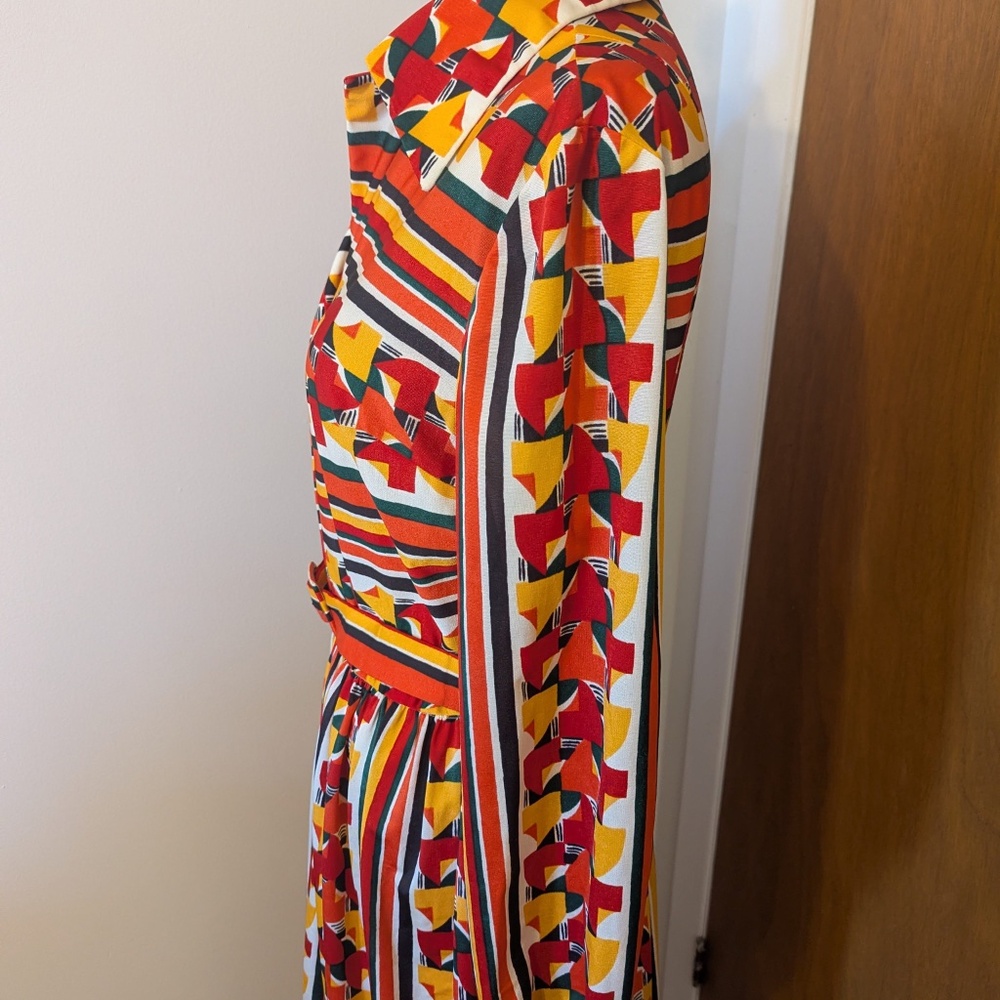 70's Colourful long sleeve dress - Picture 5 of 14
